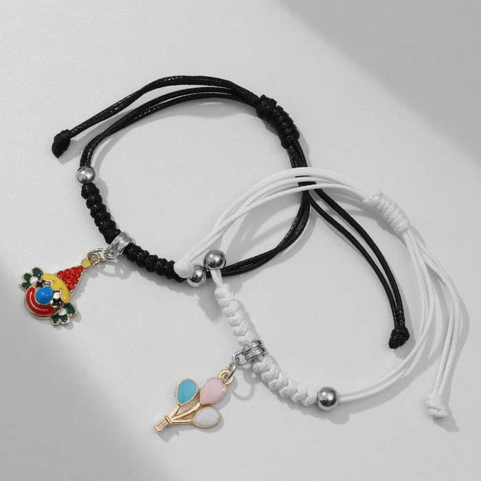 Браслеты «Неразлучники» клоун и шары, цветные, 7 см