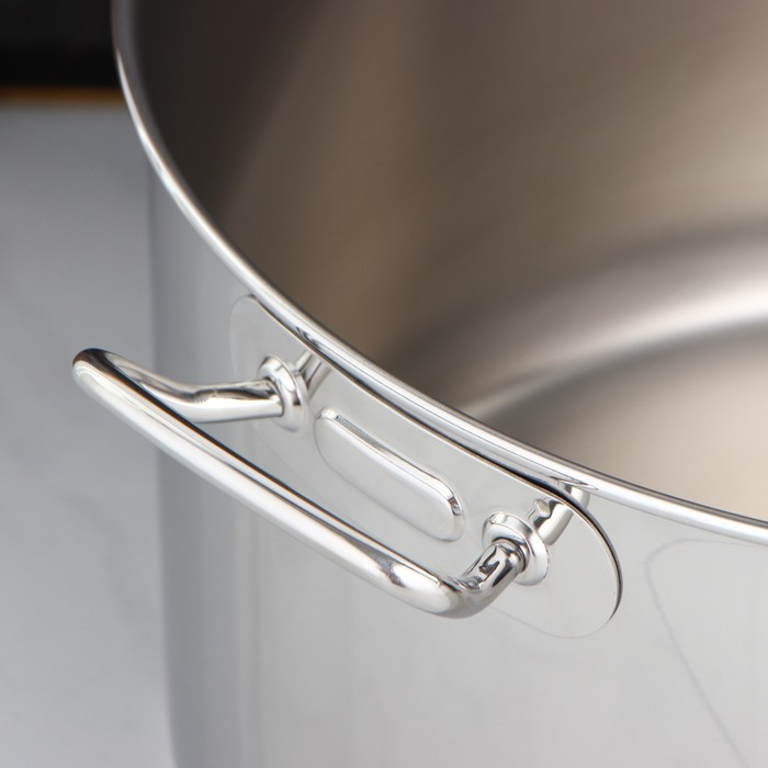 Кастрюля цельнотянутая, 25 л, d=40 см, h=21.5 см, капсульное дно, индукция Кастрюля цельнотянутая, 25 л, d=40 см, h=21.5 см, капсульное дно, индукция