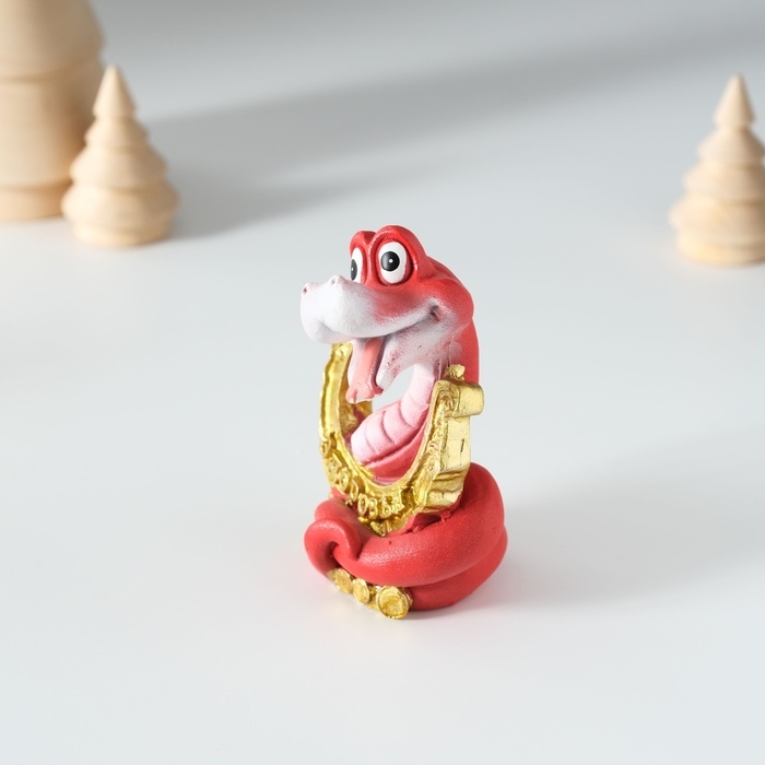 Сувенир полистоун Сувенир полистоун "Змейка с подковой" МИКС 5,5х4х8 см