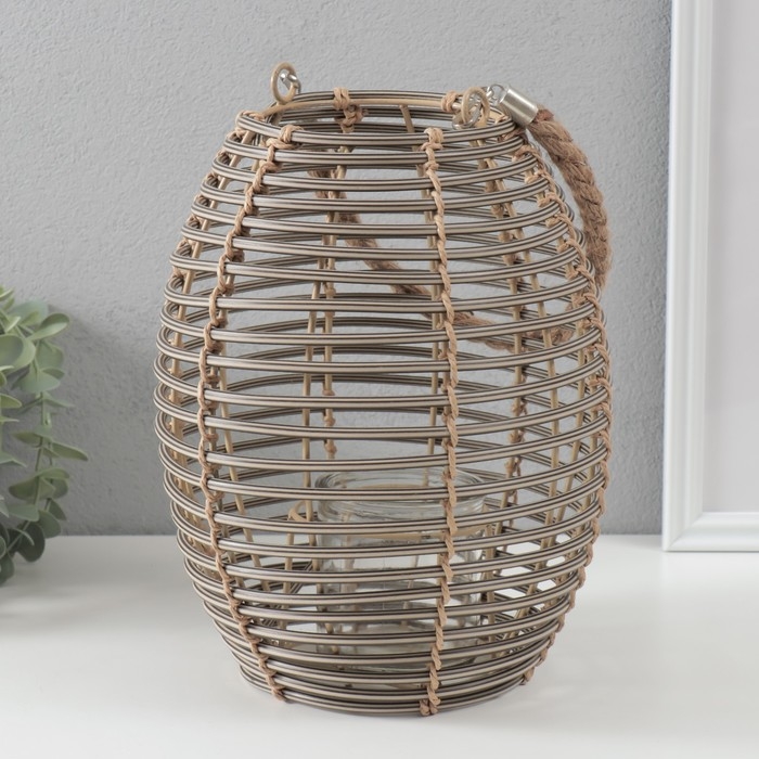 Подсвечник пластик на 1 свечу Подсвечник пластик на 1 свечу "Амфора" коричневый 11х20х26 см