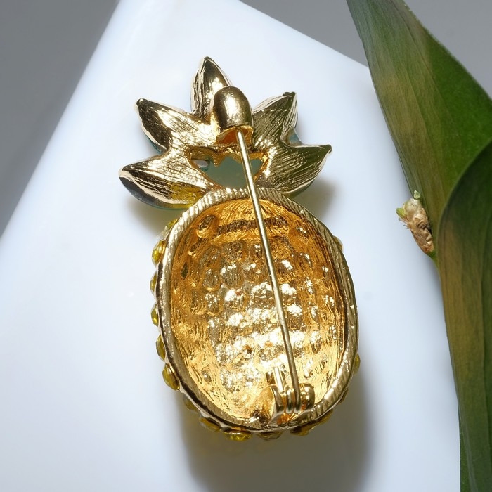 Брошь «Ананас» яркий, цвет жёлто-зелёный в золоте Брошь «Ананас» яркий, цвет жёлто-зелёный в золоте