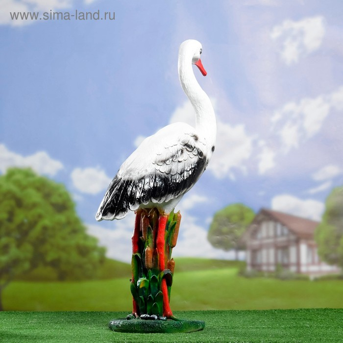 Садовая фигура Садовая фигура "Аист на станине" 27х42х83см