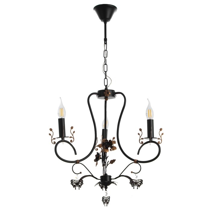 Люстра Люстра "Сандра" 3xE14 40Вт черно-золотой 51х51х52-110 см BayerLux