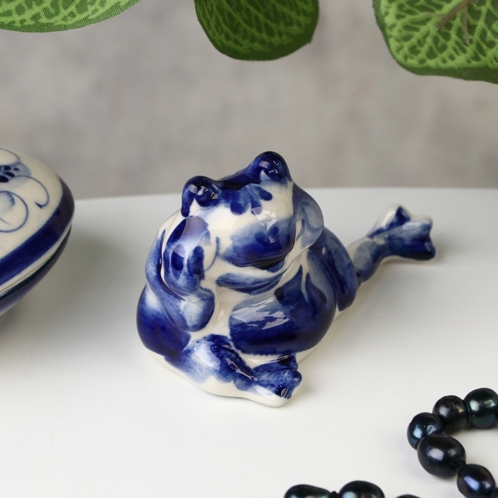 Сувенир жабка, гжель, 5.5 х 8 см Сувенир жабка, гжель, 5.5 х 8 см