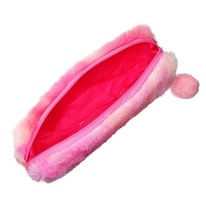 Пенал школьный меховой на молнии Calligrata Пенал школьный меховой на молнии Calligrata "Бамбошка", микс