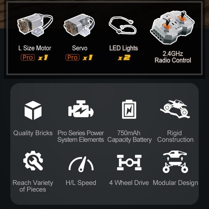 Конструктор радиоуправляемый «Монстртрак», 699 деталей Конструктор радиоуправляемый «Монстртрак», 699 деталей