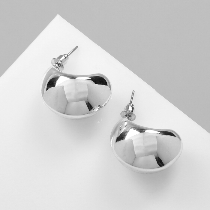 Серьги пластик «Круг» цикл, цвет серебро Серьги пластик «Круг» цикл, цвет серебро