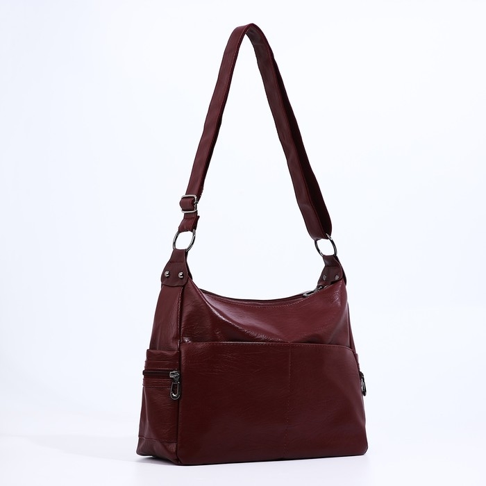 Сумка-мешок на молнии цвет бордовый