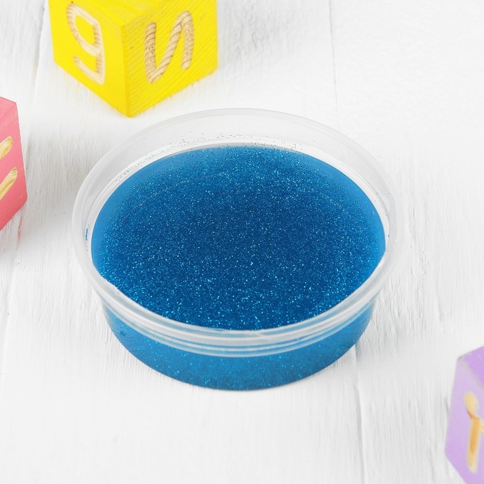 Слайм «Стекло» с ярко-синими блёстками, 90 г Слайм «Стекло» с ярко-синими блёстками, 90 г