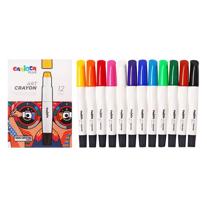 Мелки художественные 12 цветов, Carioca Plus Мелки художественные 12 цветов, Carioca Plus", премиум яркие, мягкие, картон, европодвес
