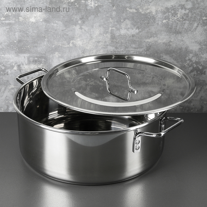 Кастрюля «Общепит», 16 л, d=40 см, h=15 см, металлическая крышка, с теплораспределительным слоем, индукция Кастрюля «Общепит», 16 л, d=40 см, h=15 см, металлическая крышка, с теплораспределительным слоем, индукция