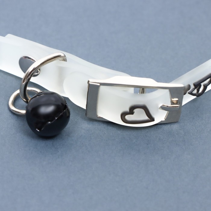 Ошейник, светящийся в темноте, Ошейник, светящийся в темноте, "Нежные сердца" (люминесцентный), 30 х 1 см, ОШ 19-26 см, микс