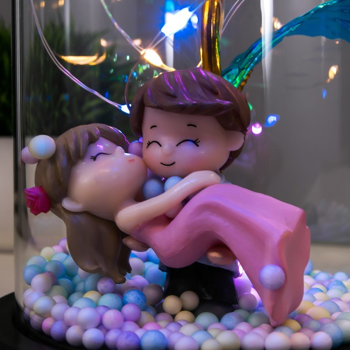 Ночник колба Ночник колба "Влюбленная пара" LED от батареек 3хААА 11х11х21,5 см RISALUX