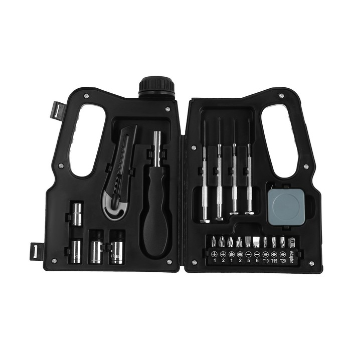 Набор инструментов ТУНДРА, подарочный пластиковый кейс "Канистра", 21 предмет