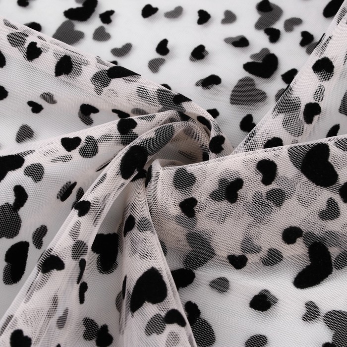 Сетка с флоком «Сердечки», 150 см, 1 ± 0,2 м, цвет бежевый Сетка с флоком «Сердечки», 150 см, 1 ± 0,2 м, цвет бежевый