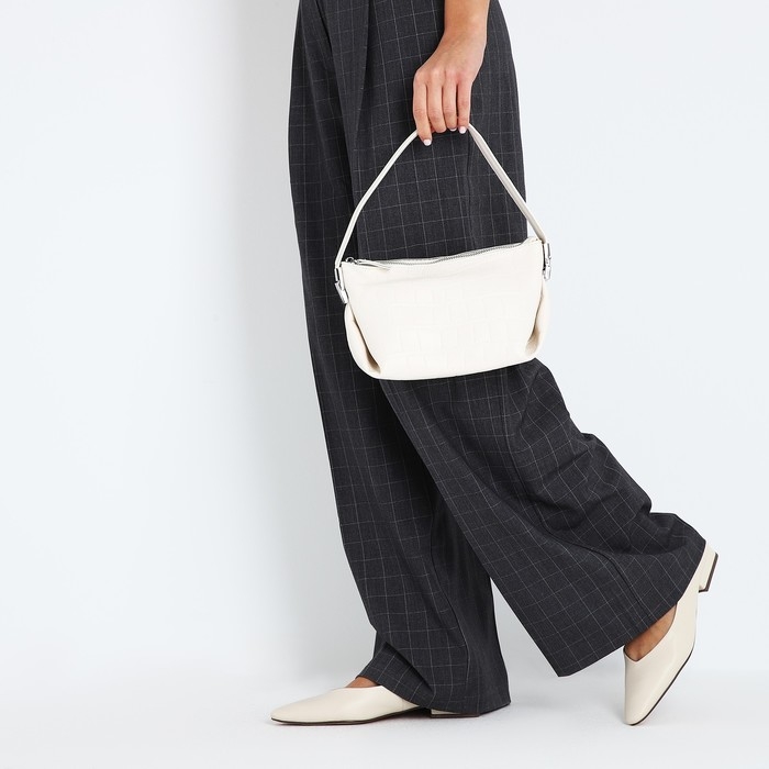 Сумка-багет на молнии, цвет белый Сумка-багет на молнии, цвет белый