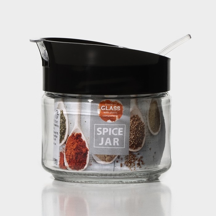 Банка стеклянная для сыпучих продуктов с ложкой «Лекса», 260 мл Банка стеклянная для сыпучих продуктов с ложкой «Лекса», 260 мл