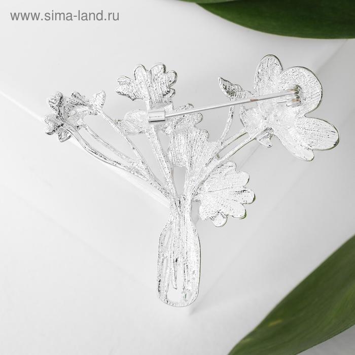 Брошь «Цветы в вазе», цветная в серебре Брошь «Цветы в вазе», цветная в серебре