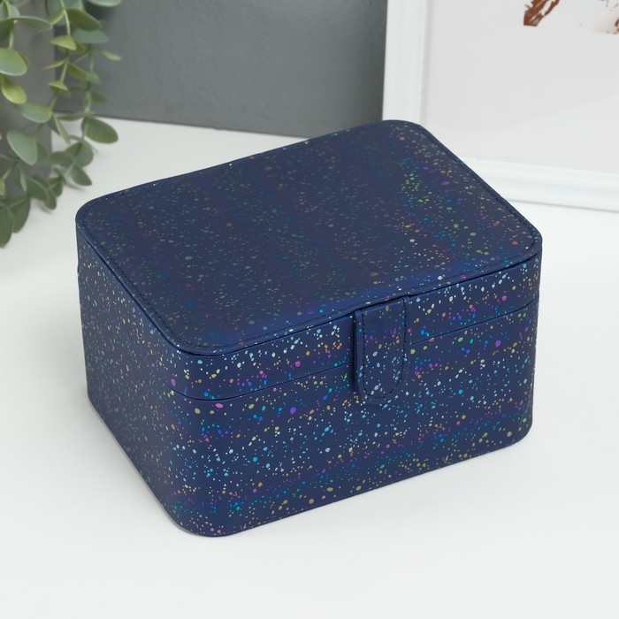 Шкатулка кожзам для украшений Шкатулка кожзам для украшений "Ночное небо" голография фиолет 14х18х10,5 см