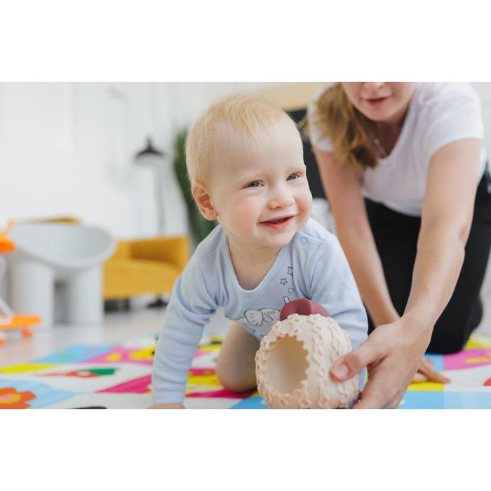 Развивающий тактильный мячик-сортер 2 в 1, с пищалкой, 5 шт, Крошка Я Развивающий тактильный мячик-сортер 2 в 1, с пищалкой, 5 шт, Крошка Я