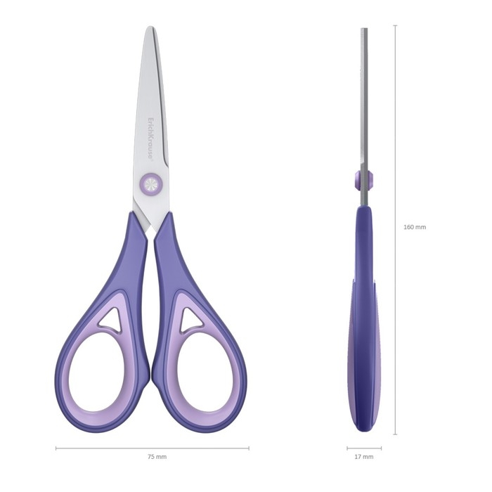 Ножницы ErichKrause Endeavor Lavender, 16 см, антискользящие резиновые вставки, улучшенная заточка, блистер, МИКС Ножницы ErichKrause Endeavor Lavender, 16 см, антискользящие резиновые вставки, улучшенная заточка, блистер, МИКС