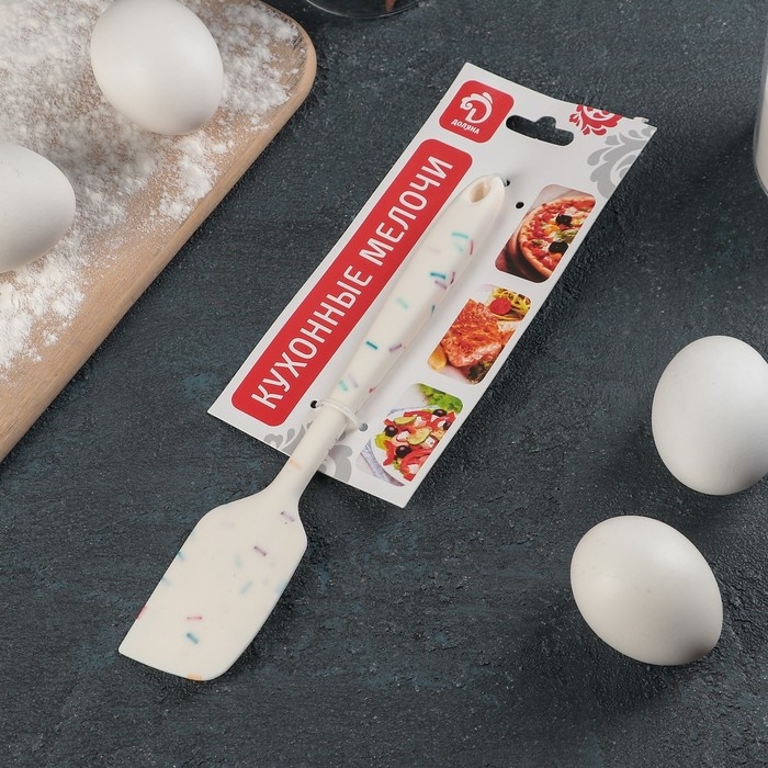 Лопатка Доляна «Конфетти», силикон, 20,5 см, цвет белый Лопатка Доляна «Конфетти», силикон, 20,5 см, цвет белый