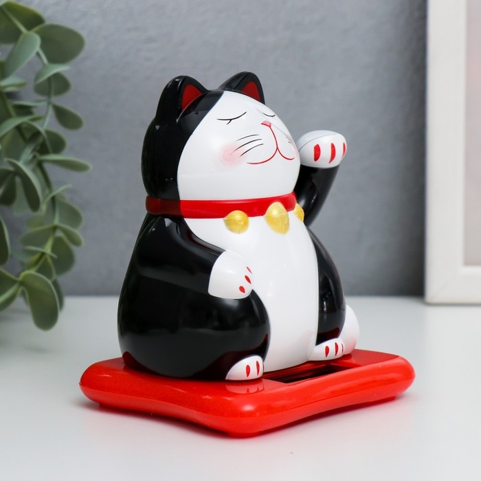 Маятник пластик от солнечной батареи Маятник пластик от солнечной батареи "Кот манэки-нэко" чёрный 9,5х10х9,5 см