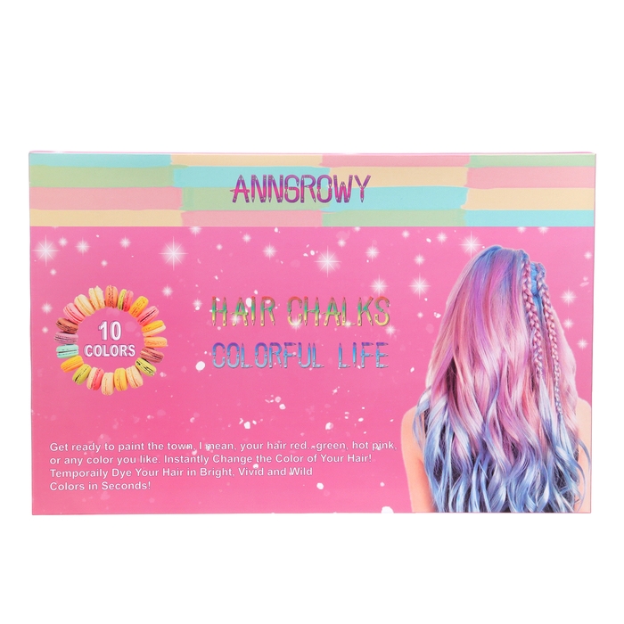 Мелки для волос с расческой, набор 10 цветов Мелки для волос с расческой, набор 10 цветов