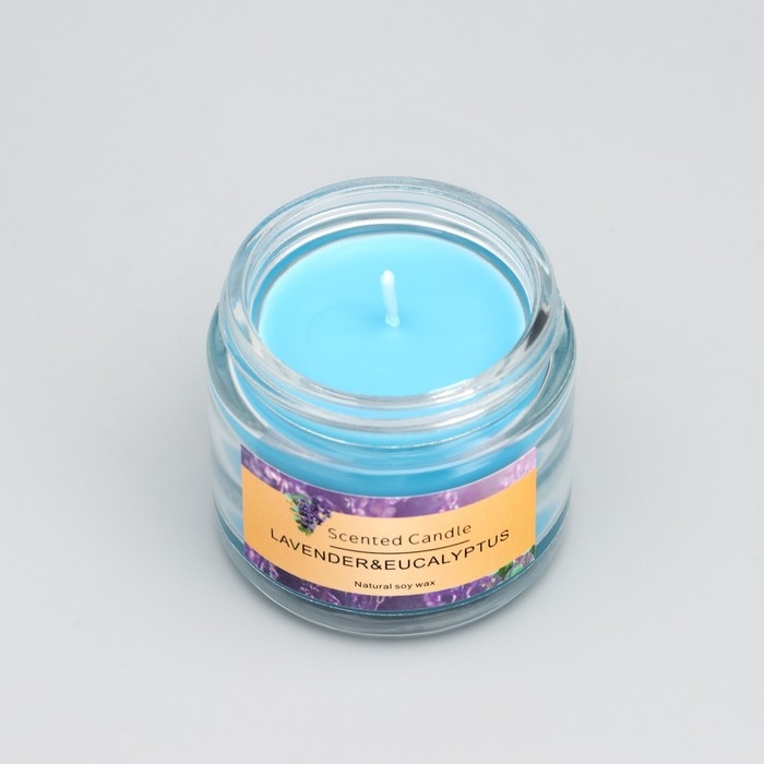 Свеча ароматическая  Свеча ароматическая "Lavender&eucalyptus", 5*5см, 140 гр