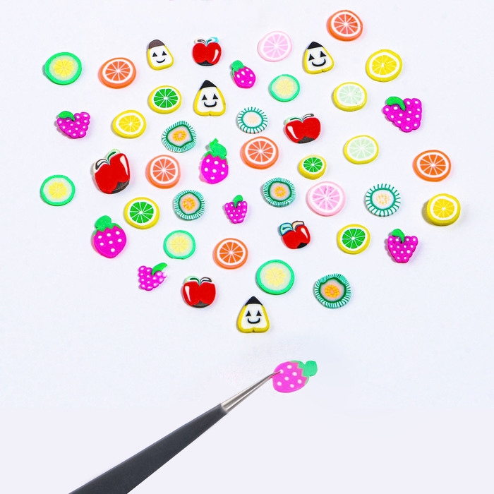 Фигурки для дизайна ногтей &laquo;Фрукты&raquo;, цвет МИКС