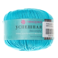Пряжа "Успешная" 100%мерсеризованный хлопок 220м/50гр (223-Св.бирюза)