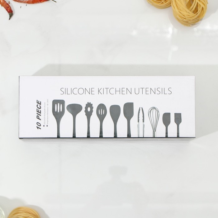 Набор кухонных принадлежностей Black, 10 предметов, цвет чёрный Набор кухонных принадлежностей Black, 10 предметов, цвет чёрный