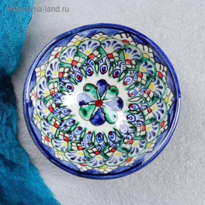 Пиала Риштанская Керамика  Пиала Риштанская Керамика "Узоры", 11 см, большая, микс