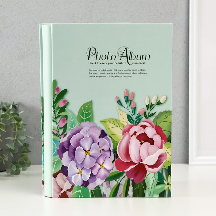 Фотоальбом на 300 фото 10х15 см Фотоальбом на 300 фото 10х15 см "Объёмные цветы" МИКС 23,5х5,5х33,5 см