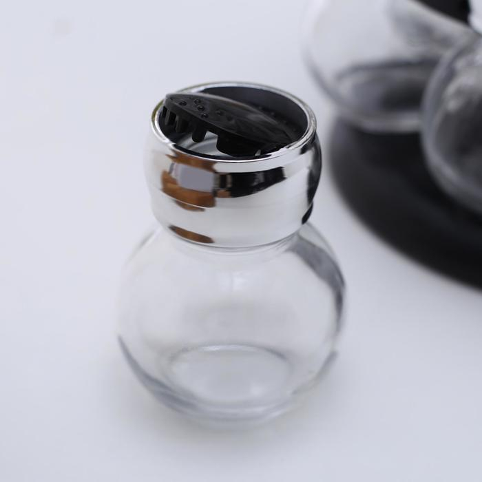 Набор для специй из стекла на подставке &laquo;Бабл&raquo;, 18&times;18&times;22 см, 12 шт