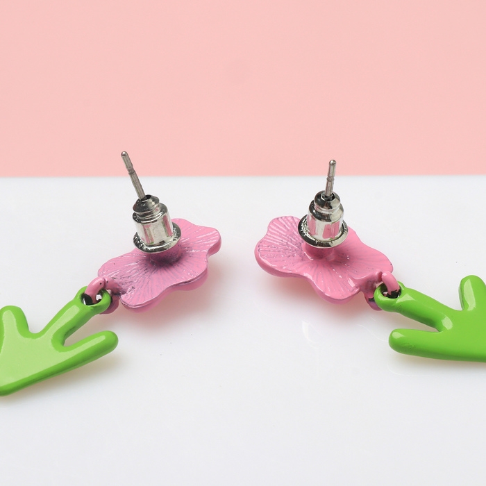 Серьги эмаль «Цветы», цветные Серьги эмаль «Цветы», цветные