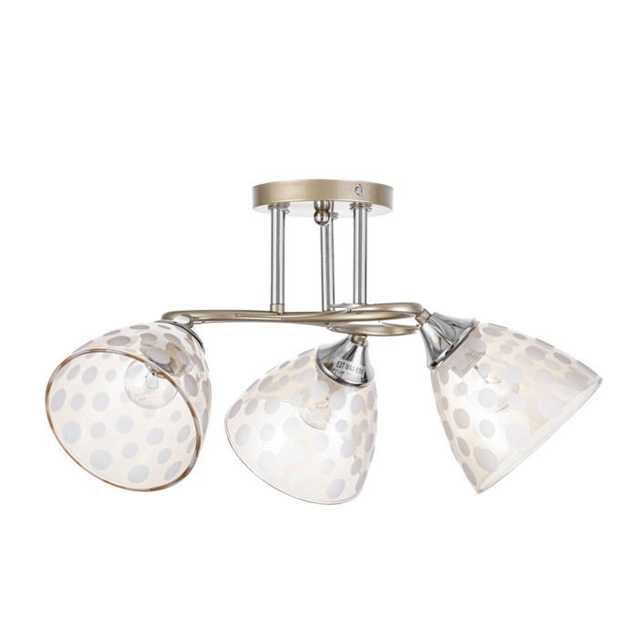 Светильник потолочный Соллар 54х54х26 , 3х60Вт Е27, Золото, хром Светильник потолочный Соллар 54х54х26 , 3х60Вт Е27, Золото, хром