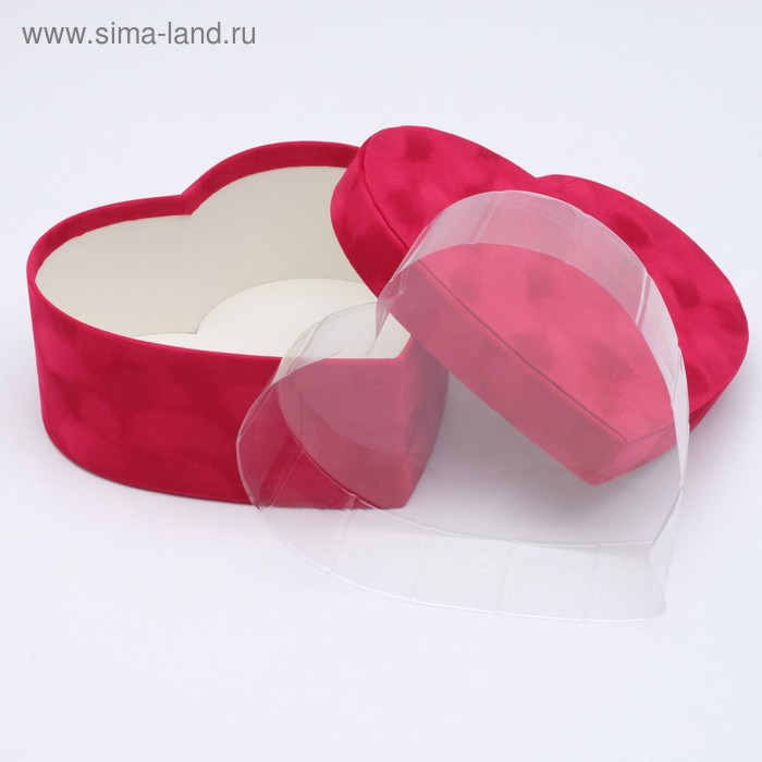 Набор коробок 3 в 1,  Набор коробок 3 в 1, "Бархат", сердце, 30,5 х 27,5 х 12 - 22 х 21 х 8,5 см