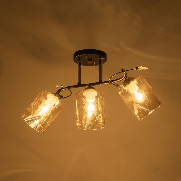 Люстра Люстра "Артемис" 3хЕ27 40Вт черно-золотой 52х20х27 см