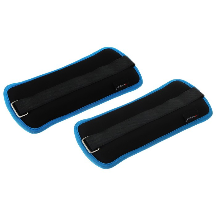 Утяжелители неопреновые ONLYTOP, 2 шт. х 0,5 кг, цвет чёрный/голубой Утяжелители неопреновые ONLYTOP, 2 шт. х 0,5 кг, цвет чёрный/голубой