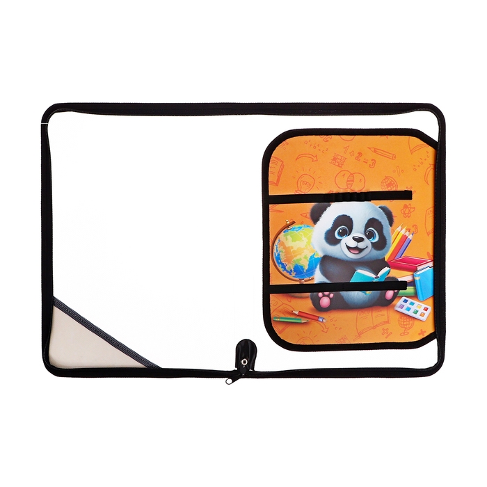 Папка для труда А4, 325 х 230 х 25 мм, молния вокруг, откидная планка, пластиковая, ПТР-1, Calligrata  Папка для труда А4, 325 х 230 х 25 мм, молния вокруг, откидная планка, пластиковая, ПТР-1, Calligrata "Панда"