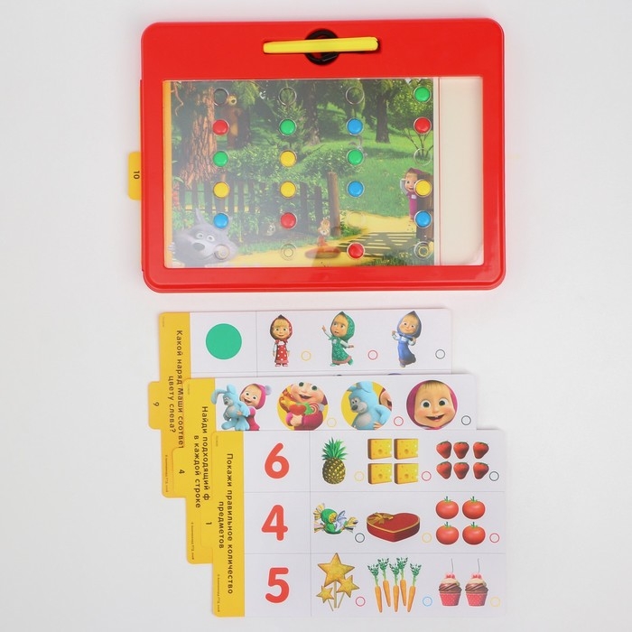 Магнитный планшет обучающий, с карточками, 20 карточек, Маша и Медведь Магнитный планшет обучающий, с карточками, 20 карточек, Маша и Медведь