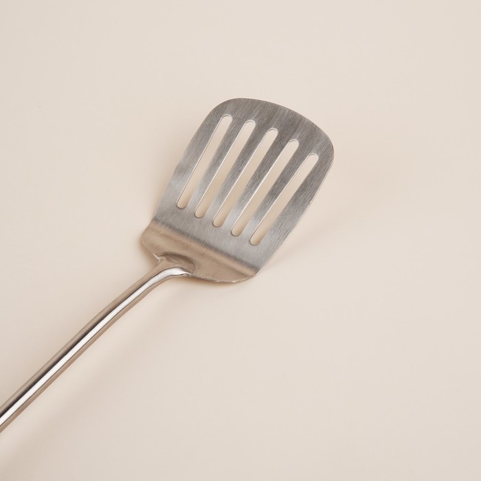 Лопатка перфорированная из нержавеющей стали SL Home, «Рустик», 39,5×8 см, цвет серебряный Лопатка перфорированная из нержавеющей стали SL Home, «Рустик», 39,5×8 см, цвет серебряный