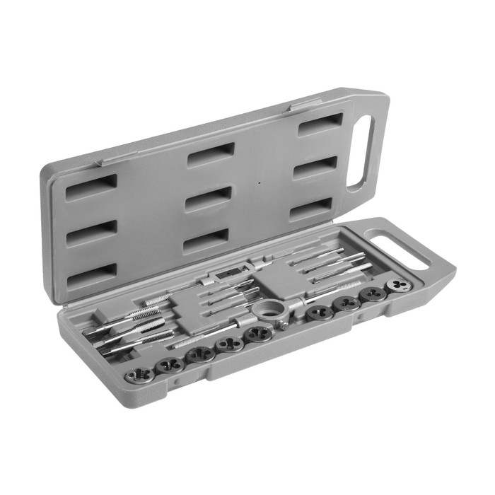 Набор метчиков и плашек ТУНДРА, М3 - М12, 20 предметов Набор метчиков и плашек ТУНДРА, М3 - М12, 20 предметов