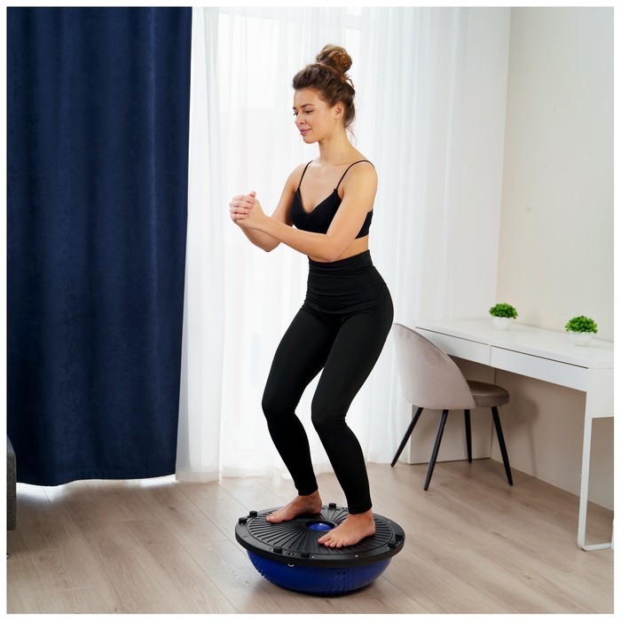 Полусфера BOSU гимнастическая ONLYTOP, массажная, с насосом, 55х25 см, цвет синий Полусфера BOSU гимнастическая ONLYTOP, массажная, с насосом, 55х25 см, цвет синий