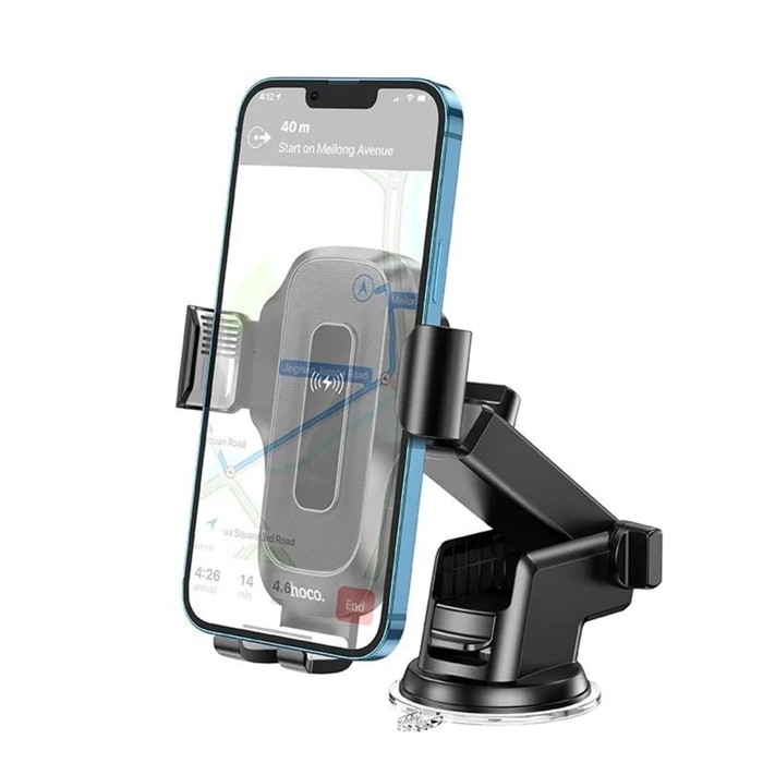 Автомобильный держатель Hoco HW3, беспроводная зарядка, 15 Вт, для 4.5-7.0 дюймов, чёрный Автомобильный держатель Hoco HW3, беспроводная зарядка, 15 Вт, для 4.5-7.0 дюймов, чёрный