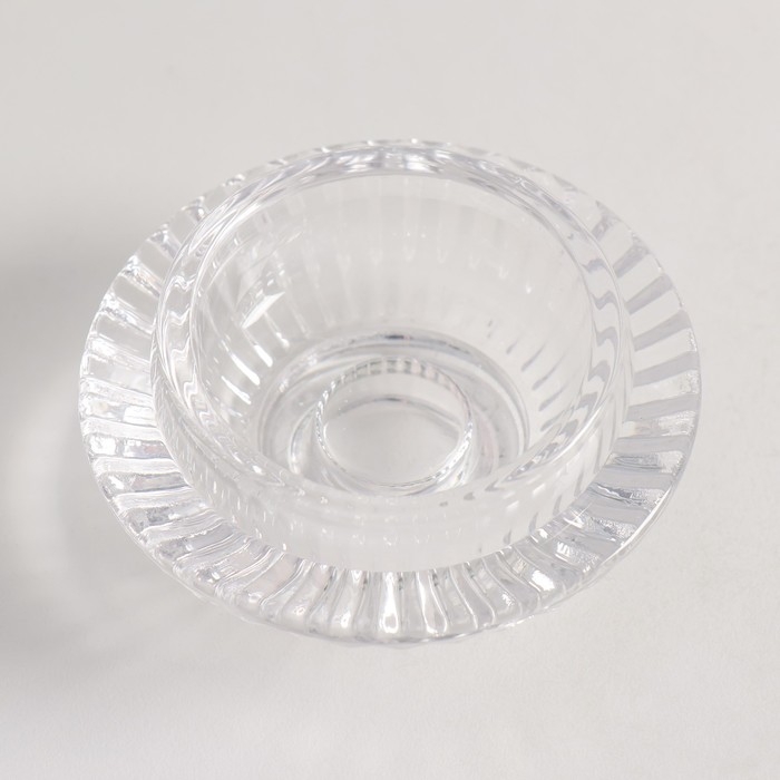 Подсвечник стекло Подсвечник стекло "Фонтан" двухсторонний прозрачный d- 2 и 5 см 8х8х4 см