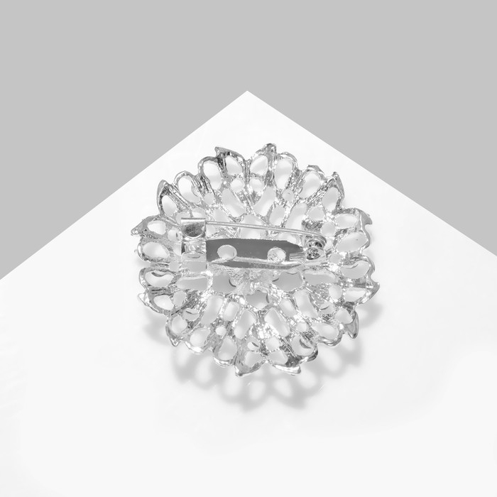 Брошь «Ажурная» , цвет белый в серебре Брошь «Ажурная» , цвет белый в серебре