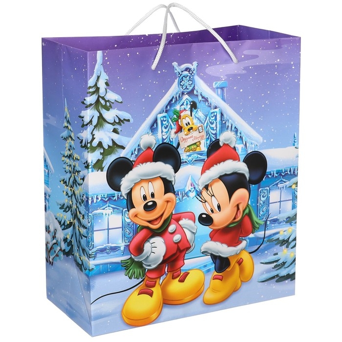 Пакет подарочный Пакет подарочный "С Новым годом!", 23х27х11.5 см, упаковка, Микки Маус