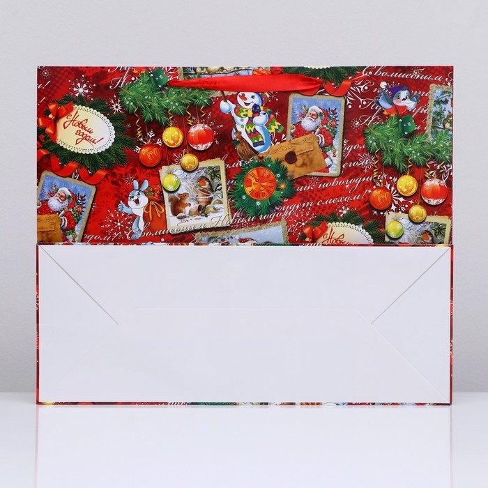 Новый год. Пакет ламинированный горизонтальный Новый год. Пакет ламинированный горизонтальный "Открытки",49 х 40 х 19 см.